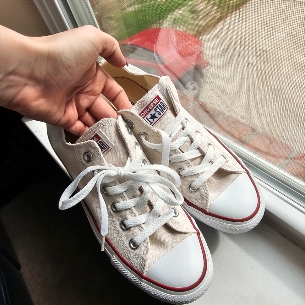 New Converse, classic white and red, size 7.5